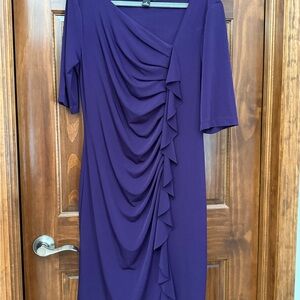 Connected Apparel Deep Purple Midi Dress